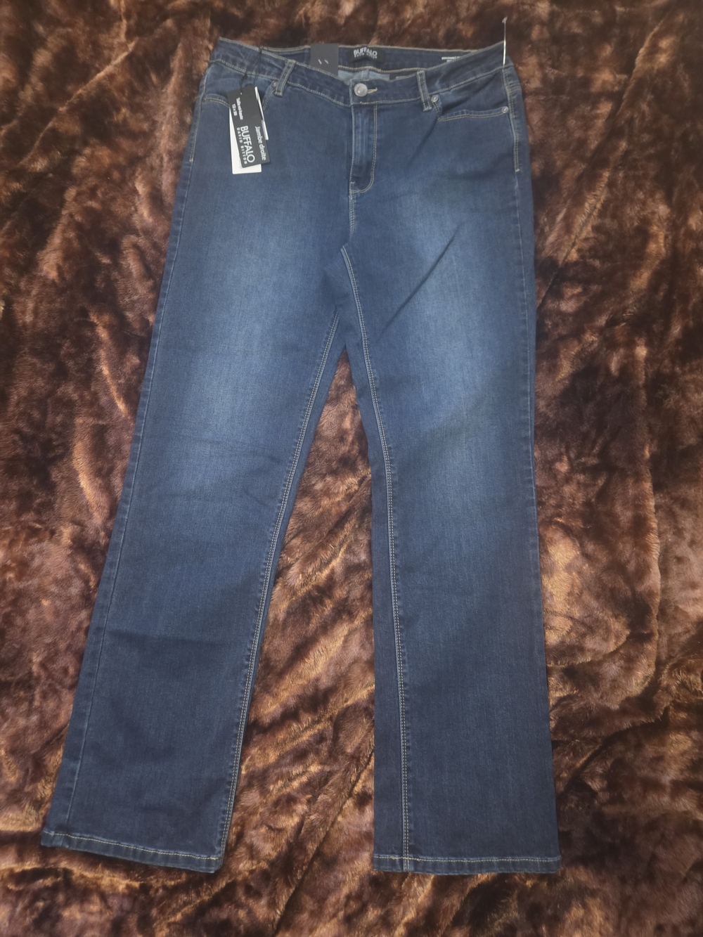 Denim Straight-Leg Women's Jeans in Dark Blue